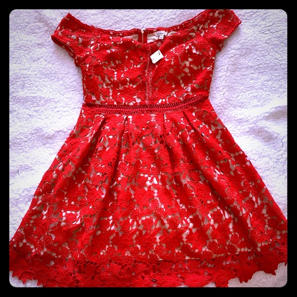 Francesca's Collections Dresses & Skirts - ❣️FRANCESCA’S❣️RARE Red Lace Dress